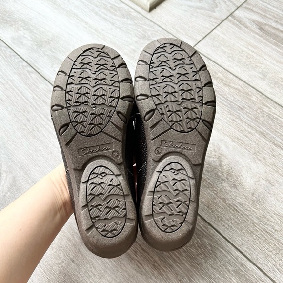 Skechers Memory Foam Brown Leather Slip On Loafer Shoes - Picture 11 of 13